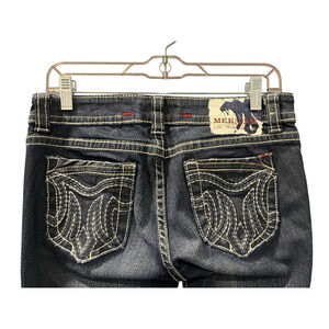 MEK Denim Darjeeling Cigarette Embroidered Studded Denim Jeans Size 28 Low Rise